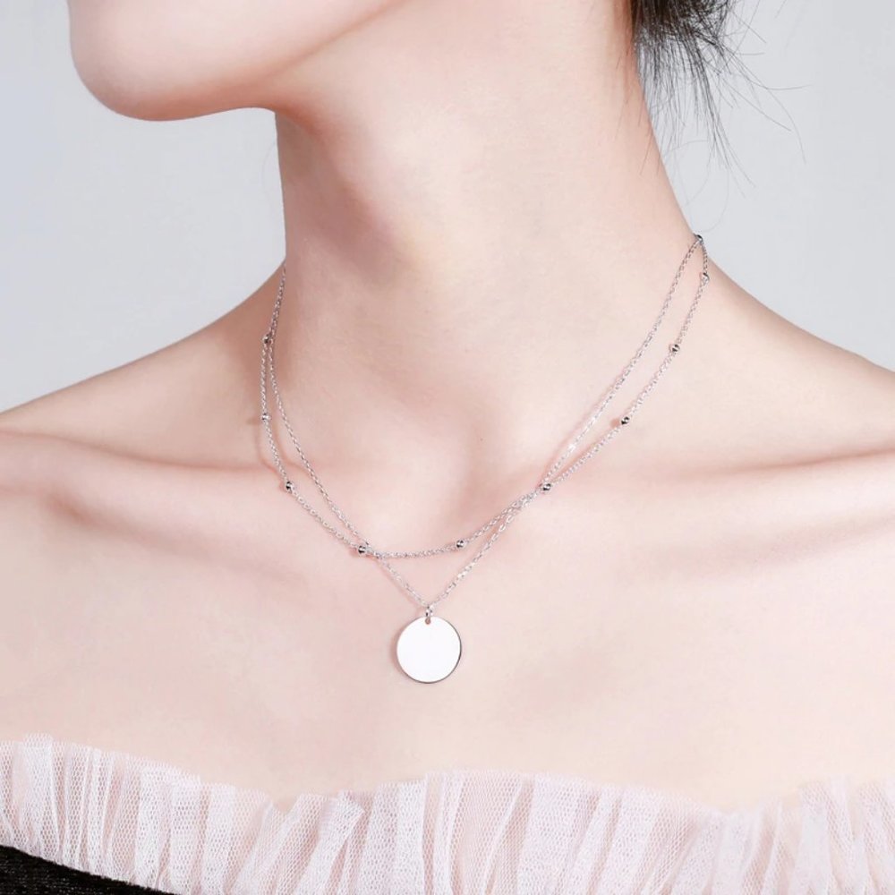 NEW Gold/Sterling Silver Coin Layered Necklace - Picture 5 of 13